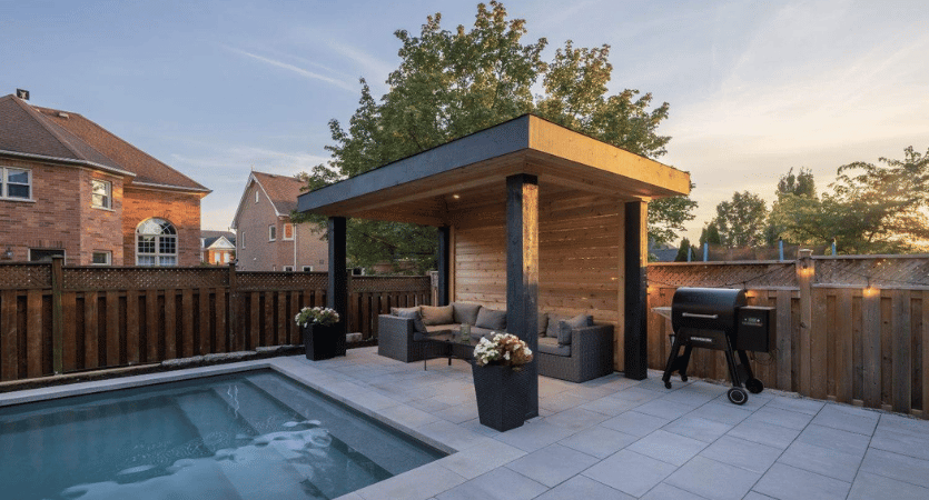 Compact Gazebo Design for Swimming Pool Side